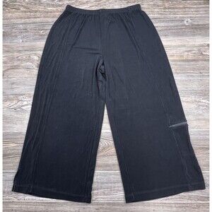 Chico's Travelers Dress Pants Trousers Slinky Stretchy Wide‎ Leg Cropped 2/Large